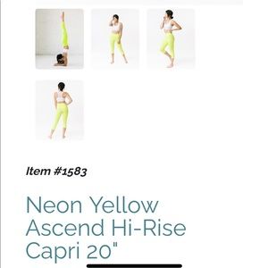 ZYIA Neon Yellow Capris